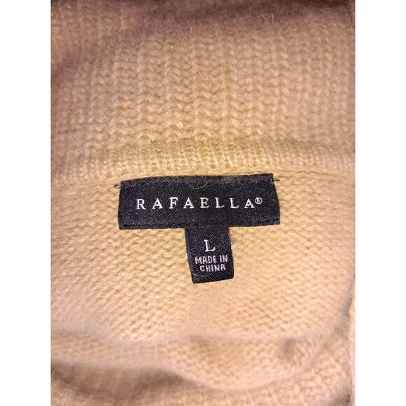 NWT Rafaella Camel Tan Cowl Neck Angora Blend Sweater Size L - Picture 3 of 4